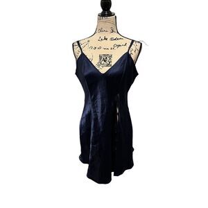Frederick’s of Hollywood Sapphire Navy Mini Slip Dress Size Medium